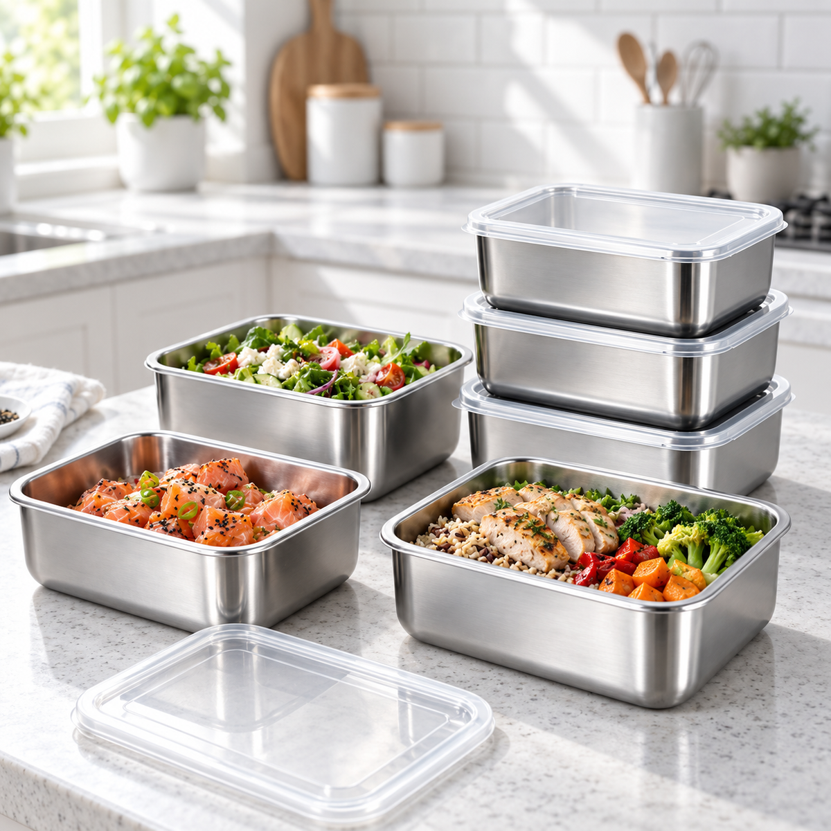 Rep Culture SteelPrep™ 316 Stainless Steel Meal Prep Set – 6 Pack