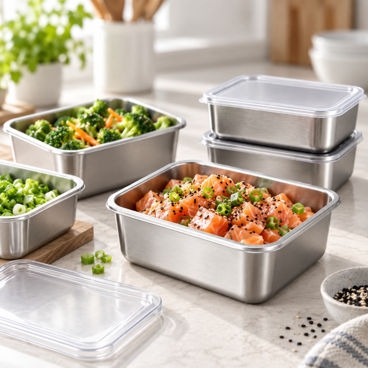 Rep Culture SteelPrep™ 316 Stainless Steel Meal Prep Set – 6 Pack